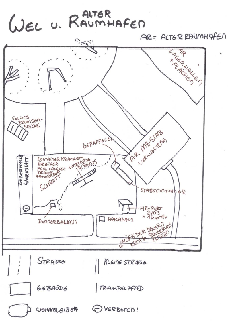 Karte des Wehrerziehungslagers und Alter Raumhafen